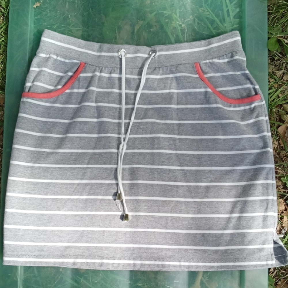 Blue Caribbean Beachwear Striped Cotton Skirt